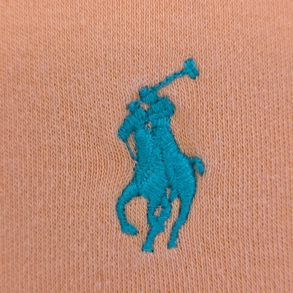 Vtg Polo Ralph Lauren Mens L Orange Short Sleeve Cotton Pique Polo Shirt Pony